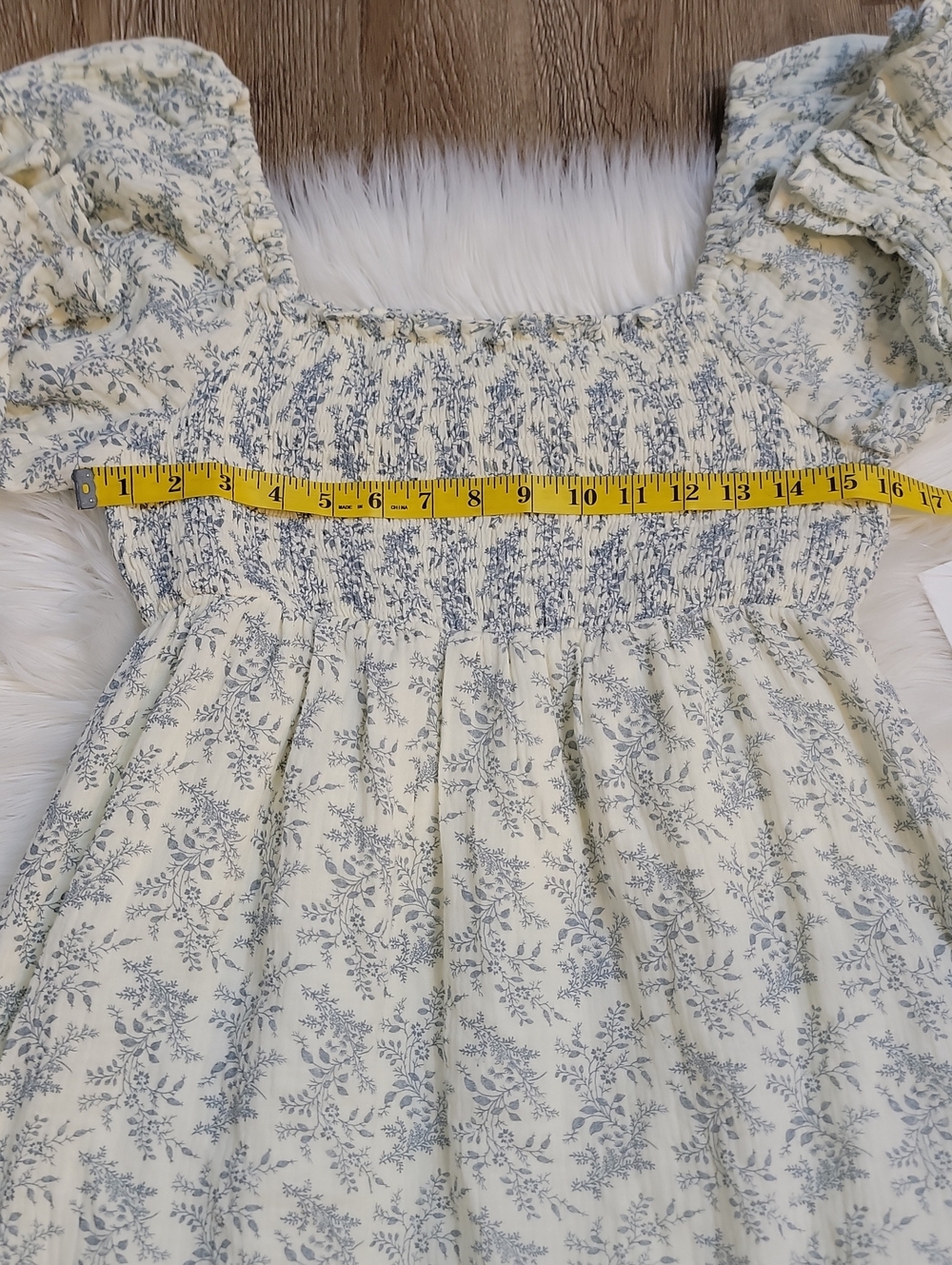 Livvy Smocked Floral Maxi Dress in Blue Foliage - Bump Friendly - Picture 10 of 11